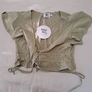 NWT Princess Polly flutter sleeve crop top